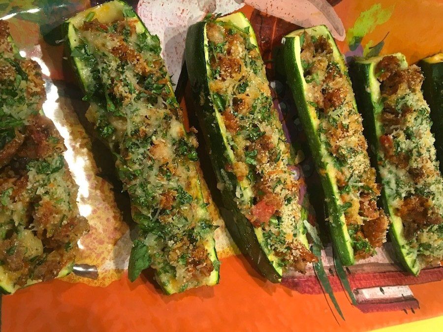 Sausage Stuffed Zucchini Boats